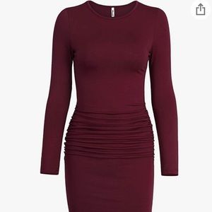 Dress - new - knee length ruched long sleeves